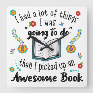 Een Geweldige boekenklok Vierkante Klok