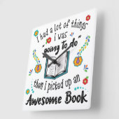 Een Geweldige boekenklok Vierkante Klok (Hoek)