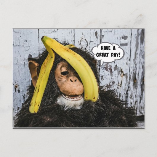 "Een geweldige dag!" Gotta Love thisHappy Chimp Briefkaart (Voorkant)
