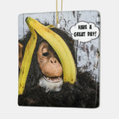 "Een geweldige dag!" Ik moet van deze chimp houden Keramisch Ornament (Links)