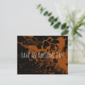 Een Geweldige dag! Marble Dark Burnt Oranje Briefkaart (Staand voorkant)