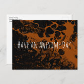 Een Geweldige dag! Marble Dark Burnt Oranje Briefkaart (Voorkant / Achterkant)