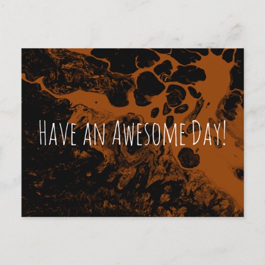 Een Geweldige dag! Marble Dark Burnt Oranje Briefkaart (Voorkant)