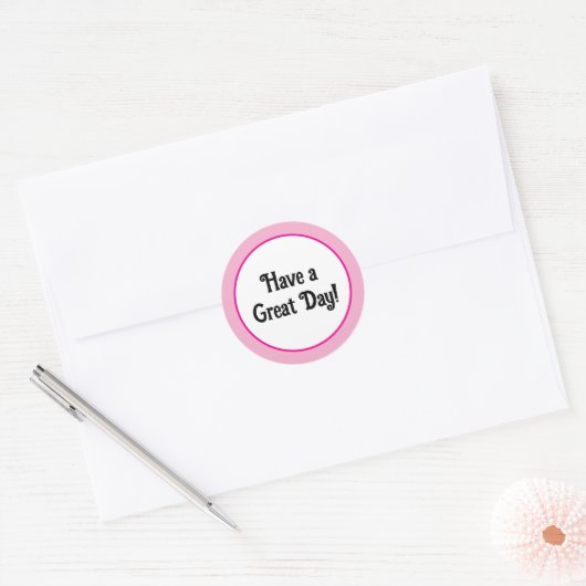Een geweldige dag positief Schattige roze Ronde Sticker (Envelop)