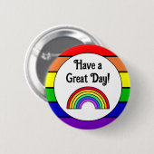 Een geweldige dag | regenboog ronde button 5,7 cm (Voorkant /achterkant)