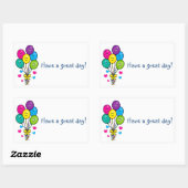 Een geweldige dag ticker met ballonnen rechthoekige sticker (Vel)