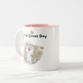 Een geweldige dag tweekleurige koffiemok (Voorkant links)