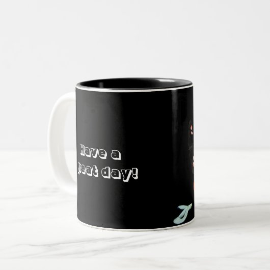 Een geweldige dag! tweekleurige koffiemok (Voorkant links)