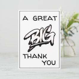 Een geweldige dank voor de zwarte Typografie Doodl Bedankkaart