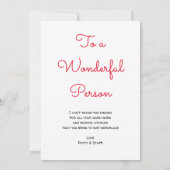 Een geweldige dankjewel, zwarte en rode typografie bedankkaart (Achterkant)