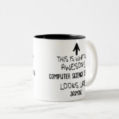 Een Geweldige docent informatica ziet er zo uit Tweekleurige Koffiemok (Voorkant rechts)