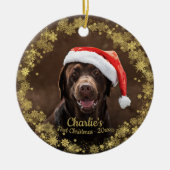 Een geweldige Dog Puppy Pet Eerste Kerstmis Eenvou Keramisch Ornament (Voorkant)