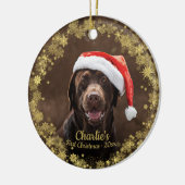 Een geweldige Dog Puppy Pet Eerste Kerstmis Eenvou Keramisch Ornament (Links)