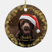 Een geweldige Dog Puppy Pet Eerste Kerstmis Eenvou Keramisch Ornament (Achterkant)
