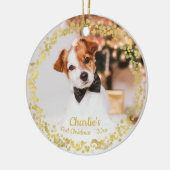 Een geweldige Dog Puppy Pet Eerste Kerstmis Eenvou Keramisch Ornament (Links)