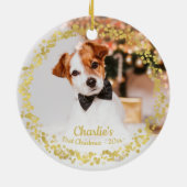 Een geweldige Dog Puppy Pet Eerste Kerstmis Eenvou Keramisch Ornament (Achterkant)