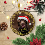 Een geweldige Dog Puppy Pet Eerste Kerstmis Eenvou Keramisch Ornament<br><div class="desc">Lovely Dog Puppy Pet First-kerstfoto keramisch Ornament</div>