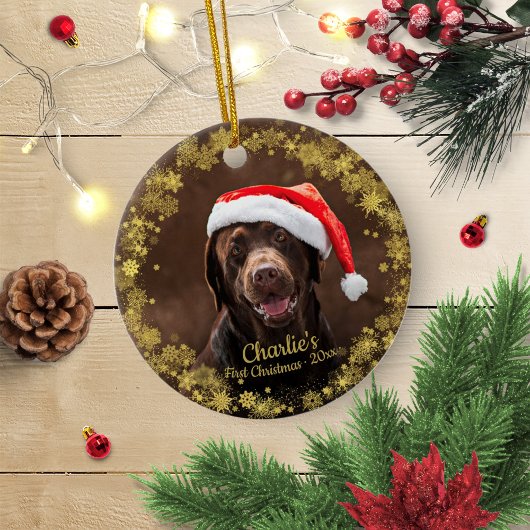 Een geweldige Dog Puppy Pet Eerste Kerstmis Eenvou Keramisch Ornament