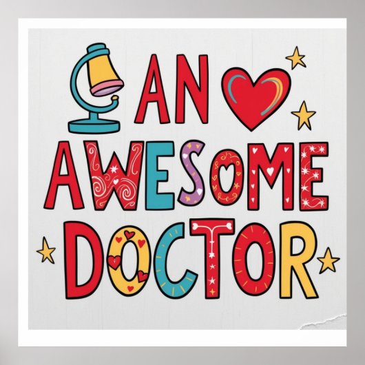 Een geweldige dokter. Bedank cadeau Poster (Voorkant)