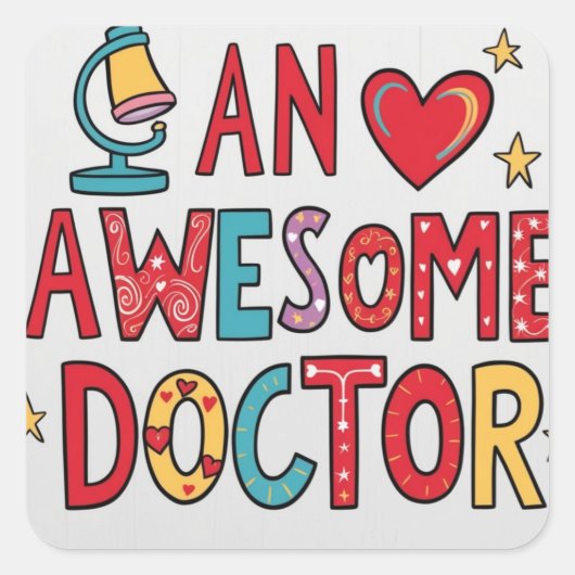 Een geweldige dokter. Bedank cadeau Vierkante Sticker (Voorkant)