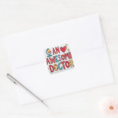 Een geweldige dokter. Bedank cadeau Vierkante Sticker (Envelop)