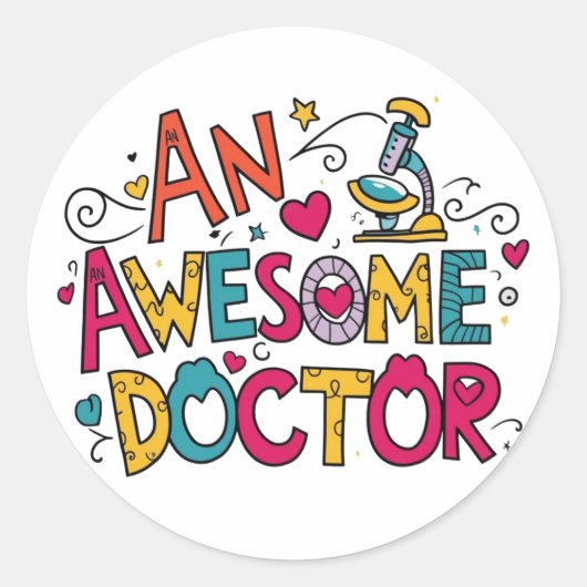 Een geweldige dokter  ronde sticker (Voorkant)
