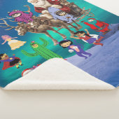 Een geweldige feestelijke strandscène met de kerst sherpa deken (3/4)