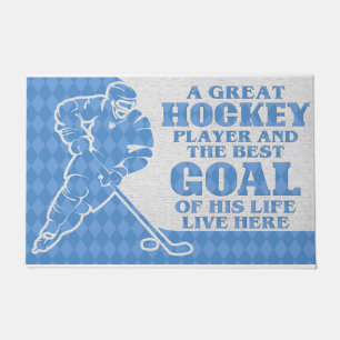 Een geweldige Hockey-speler en het beste doel Deurmat