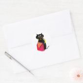 Een geweldige kat en zijn tas. ronde sticker (Envelop)