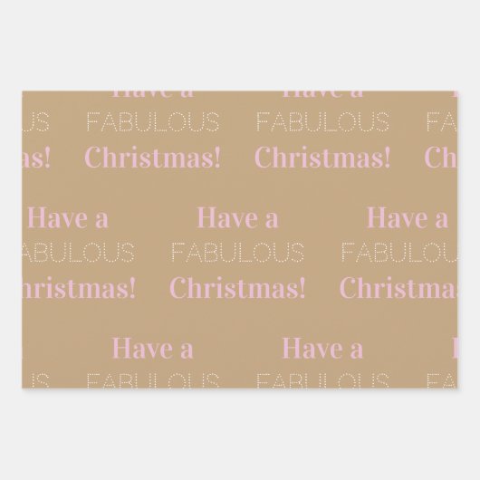 Een geweldige kerst | Bruin roze beige Inpakpapier Vel (Voorkant 3)