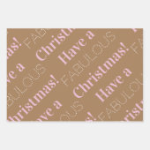 Een geweldige kerst | Bruin roze beige Inpakpapier Vel (Voorkant)