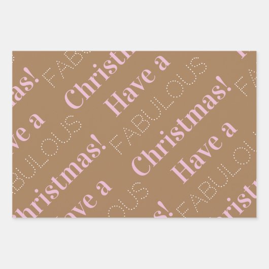 Een geweldige kerst | Bruin roze beige Inpakpapier Vel (Voorkant)