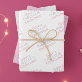 Een geweldige kerst | Roze grijze typografie Inpakpapier Vel