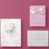 Een geweldige kerst | Roze grijze typografie Inpakpapier Vel