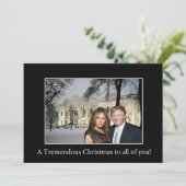 Een geweldige kerstmis van Donald en Melania Feestdagenkaart (Staand voorkant)