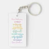 een geweldige leraar die moeilijk te vergeten is sleutelhanger (achterkant)