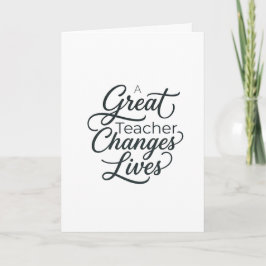 Een geweldige leraar verandert levens typografieka kaart