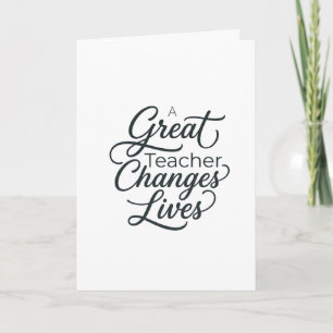Een geweldige leraar verandert levens typografieka kaart