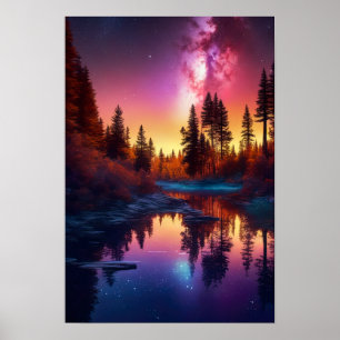 Een geweldige nacht onder de rode hemel poster