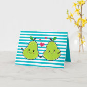 "Een geweldige peren" Love Kawaii Valentijnsdag Ca Kaart (Gele Bloem)