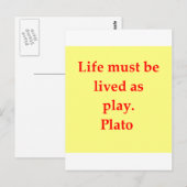 Een geweldige Plato quote Briefkaart (Voorkant / Achterkant)