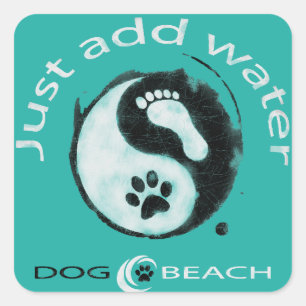Een geweldige stiker voor honden- en strandliefheb vierkante sticker
