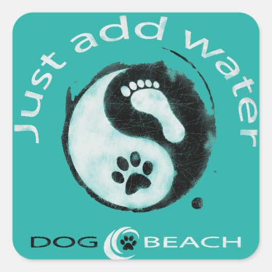 Een geweldige stiker voor honden- en strandliefheb vierkante sticker (Voorkant)
