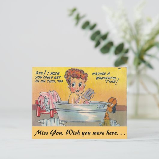 Een geweldige tijd! briefkaart (Staand voorkant)