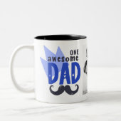 Een Geweldige vader moderne foto Vaderdag Tweekleurige Koffiemok (Links)