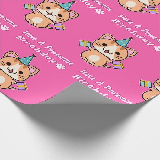 Een geweldige verjaardag - Ginger Tabby Cat 2 Cadeaupapier (Hoek)