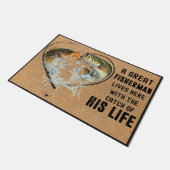 Een geweldige visser hier deurmat (Schuin)