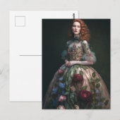 Een geweldige vrouw in Floral Dress AI Generated A Briefkaart (Voorkant / Achterkant)