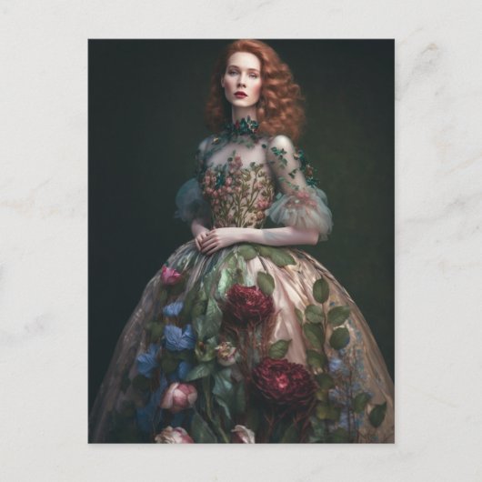 Een geweldige vrouw in Floral Dress AI Generated A Briefkaart (Voorkant)