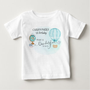 ÉÉN geweldige wereld blauwe hete luchtballon 1e ve